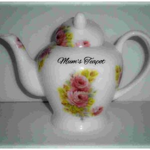 Pink Camellia Personalised China Teapot