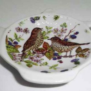 Vintage Birds Thrush Teabag Rest
