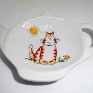 Stripey Cat Teabag Rest