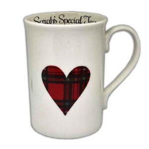 Tartan Heart Personalised Mug