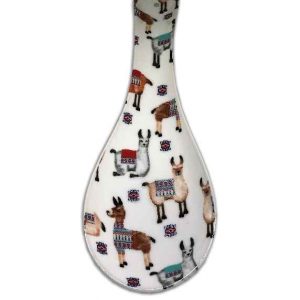 Llama Porcelain Ceramic White Spoon Rest