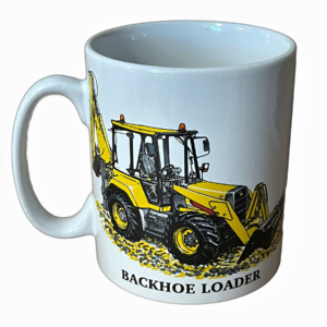 Backhoe loader stoneware mug