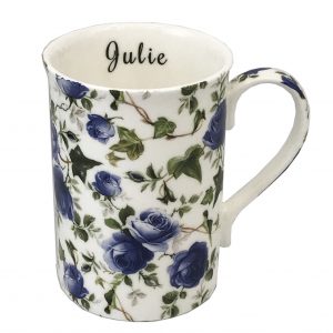 blue rose china mug