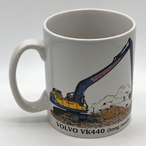 volvo long reach excavator mug