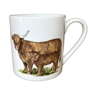 Highland cow fine bone china pint mug
