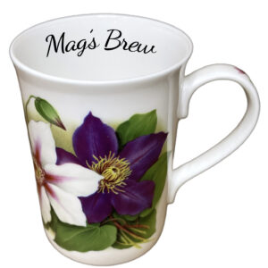 Personalised Fine Bone China Clematis Floral Mug