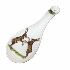 Hares Porcelain Ceramic Spoon Rest