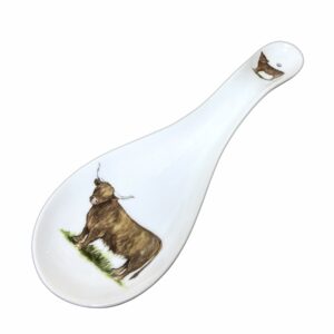 Highland Cow Ceramic Porcelain Spoon Rest