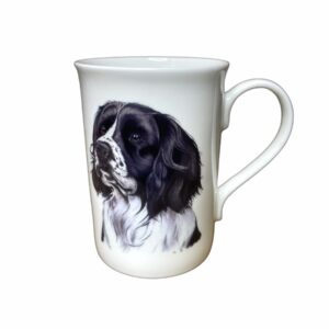 Fine Bone china black springer spaniel coffee mug