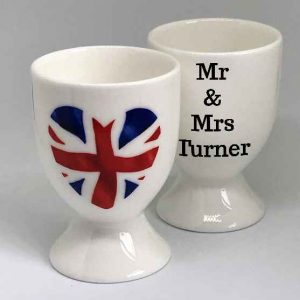 Union Jack Heart Egg Cup Wedding Gift