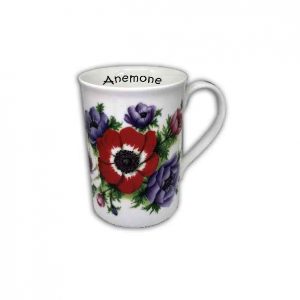 Anemone Spring Themed Personalised Fine Bone China Mug