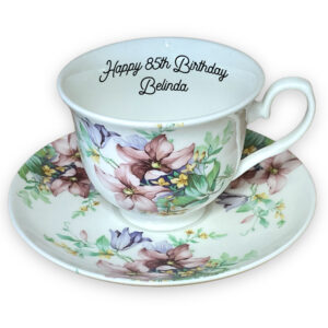 Floral Spray Personalised Tea Cup Set