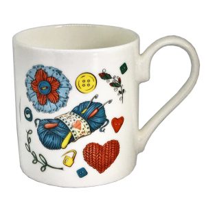 crochet themed personalised china mug
