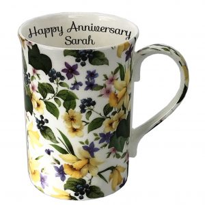 daffodil chintz personalised mug