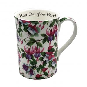fuchsia personalised china mug