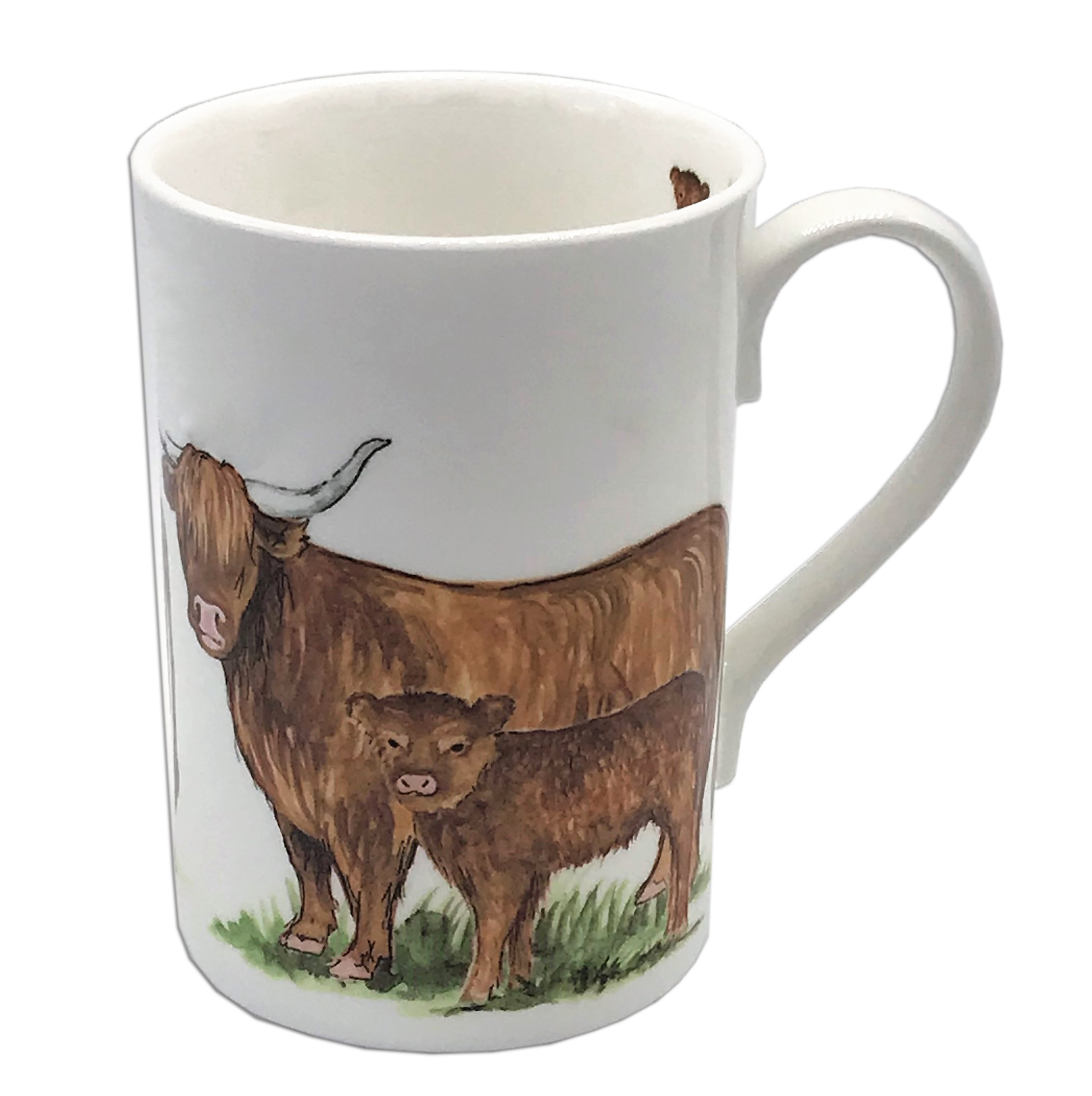 highland cow china mug