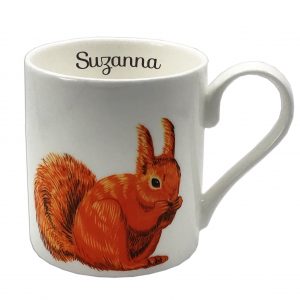 personalised red squirrel mug