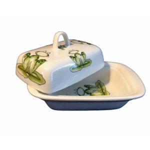 porcelain frog butter dish