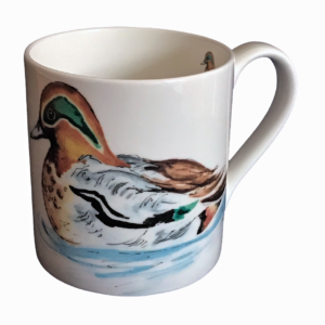 Teal duck mug