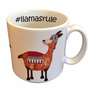 large llama stoneware mug