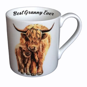 Highland cow chunky china mug