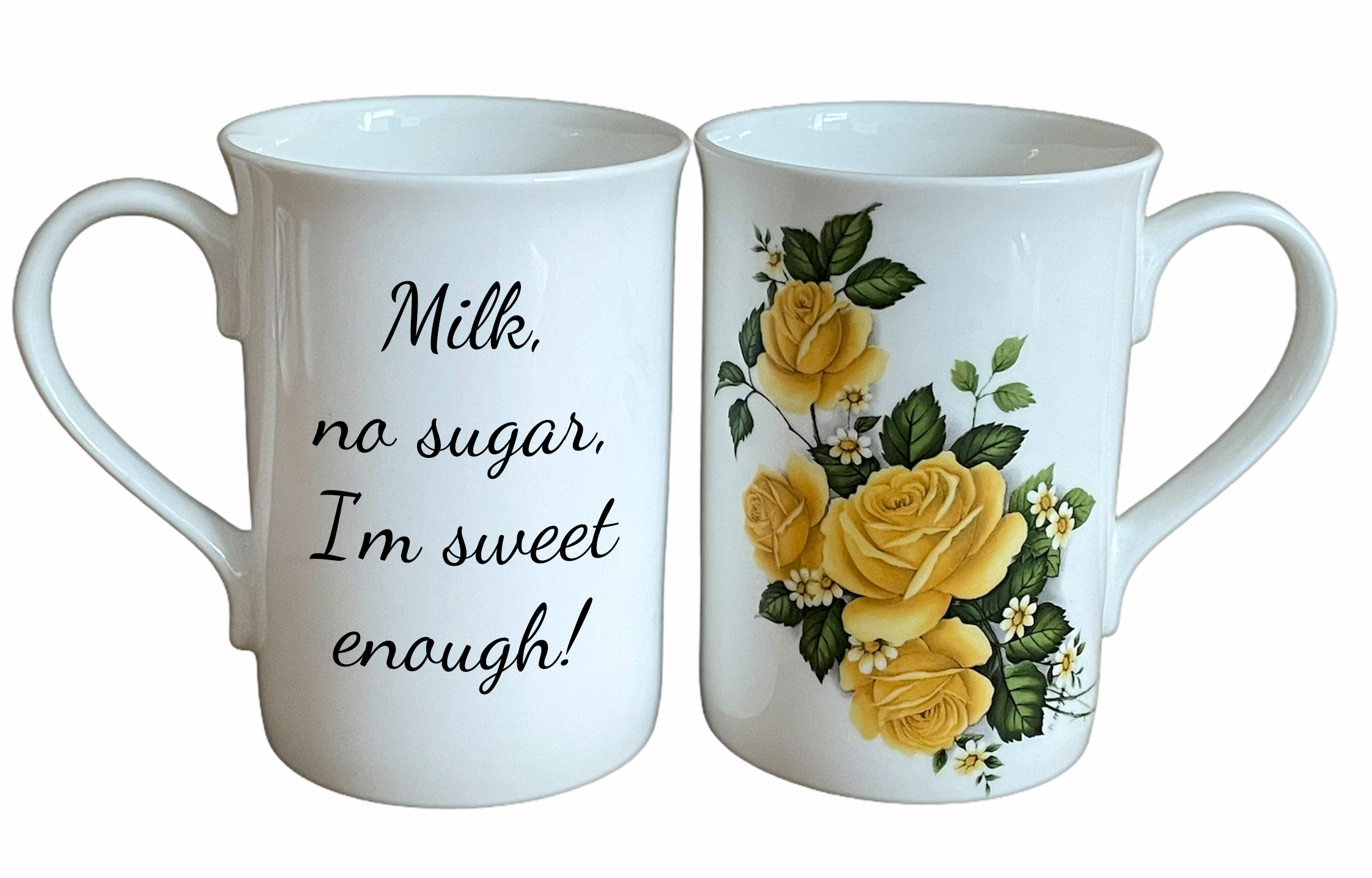 yellow rose fine bone china message mug