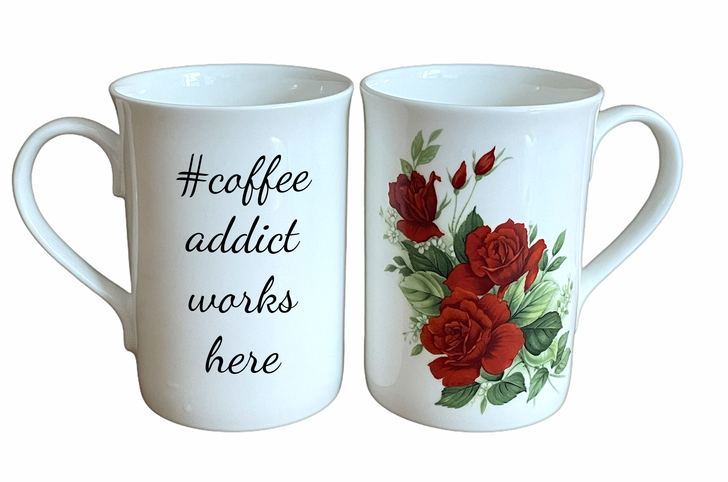 red rose fine bone china message mug
