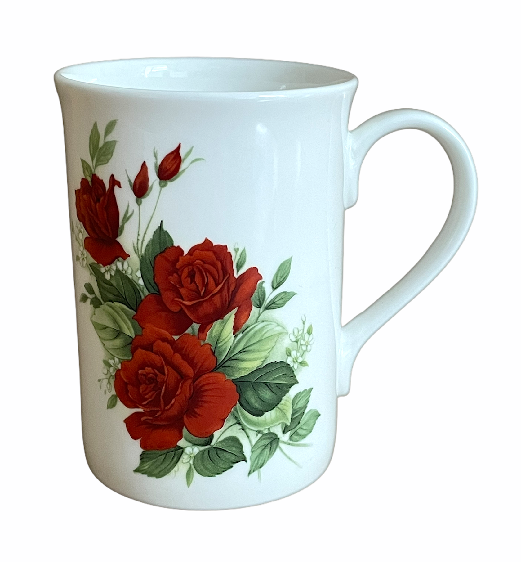 red rose fine bone china message mug