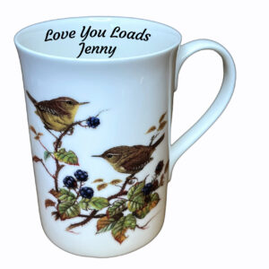 Personalised Fine Bone China Wren Bird Mug