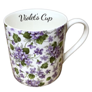 violet chintz one pint fine bone china mug