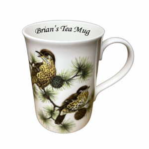 personalised garden thrush fine bone china mug