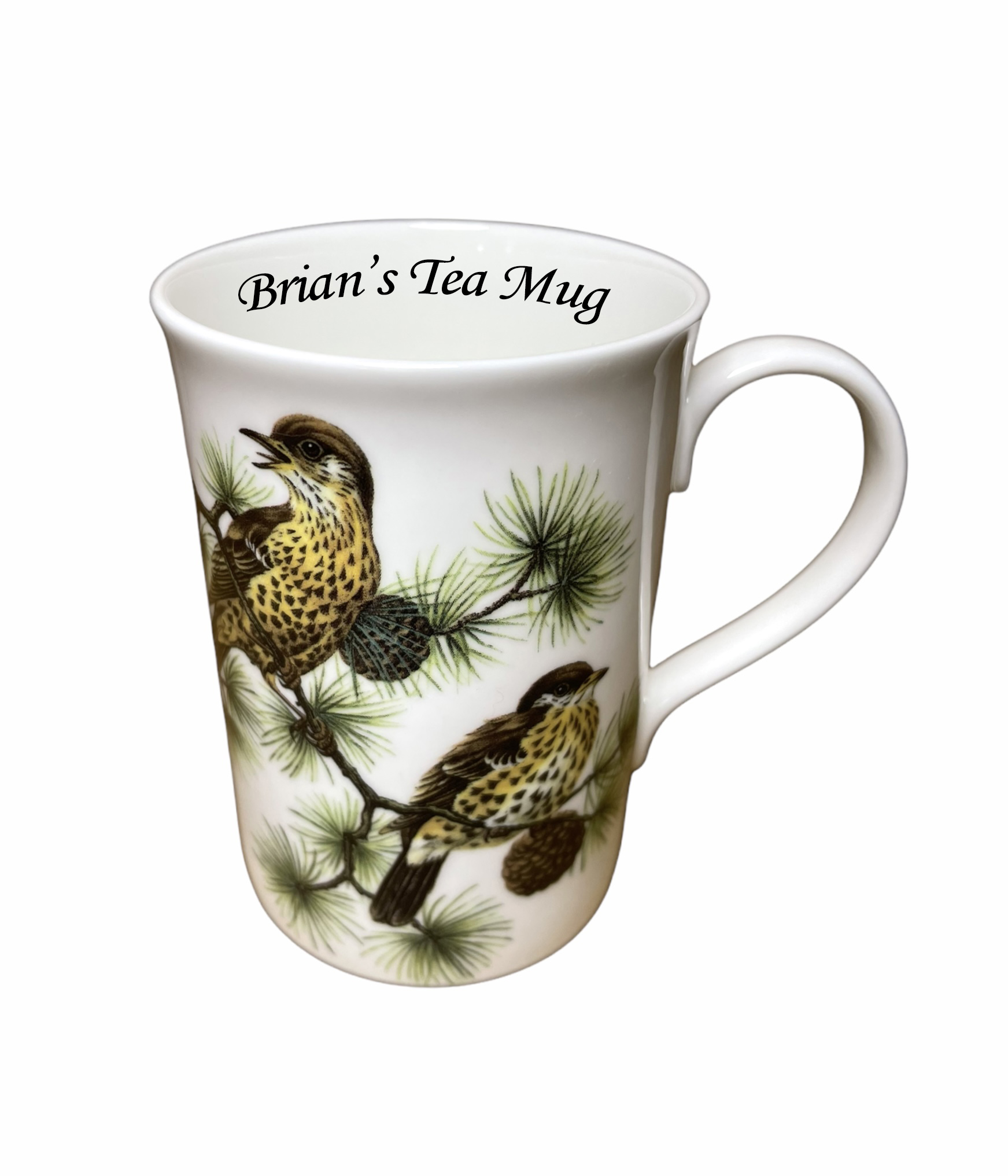 personalised garden thrush fine bone china mug