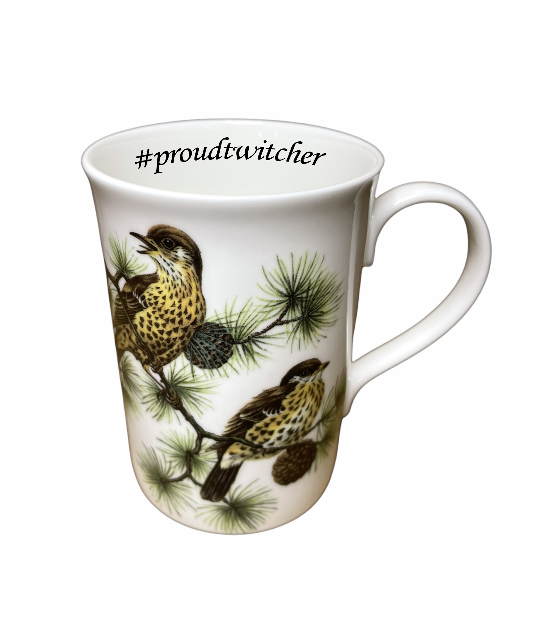 personalised garden thrush fine bone china mug