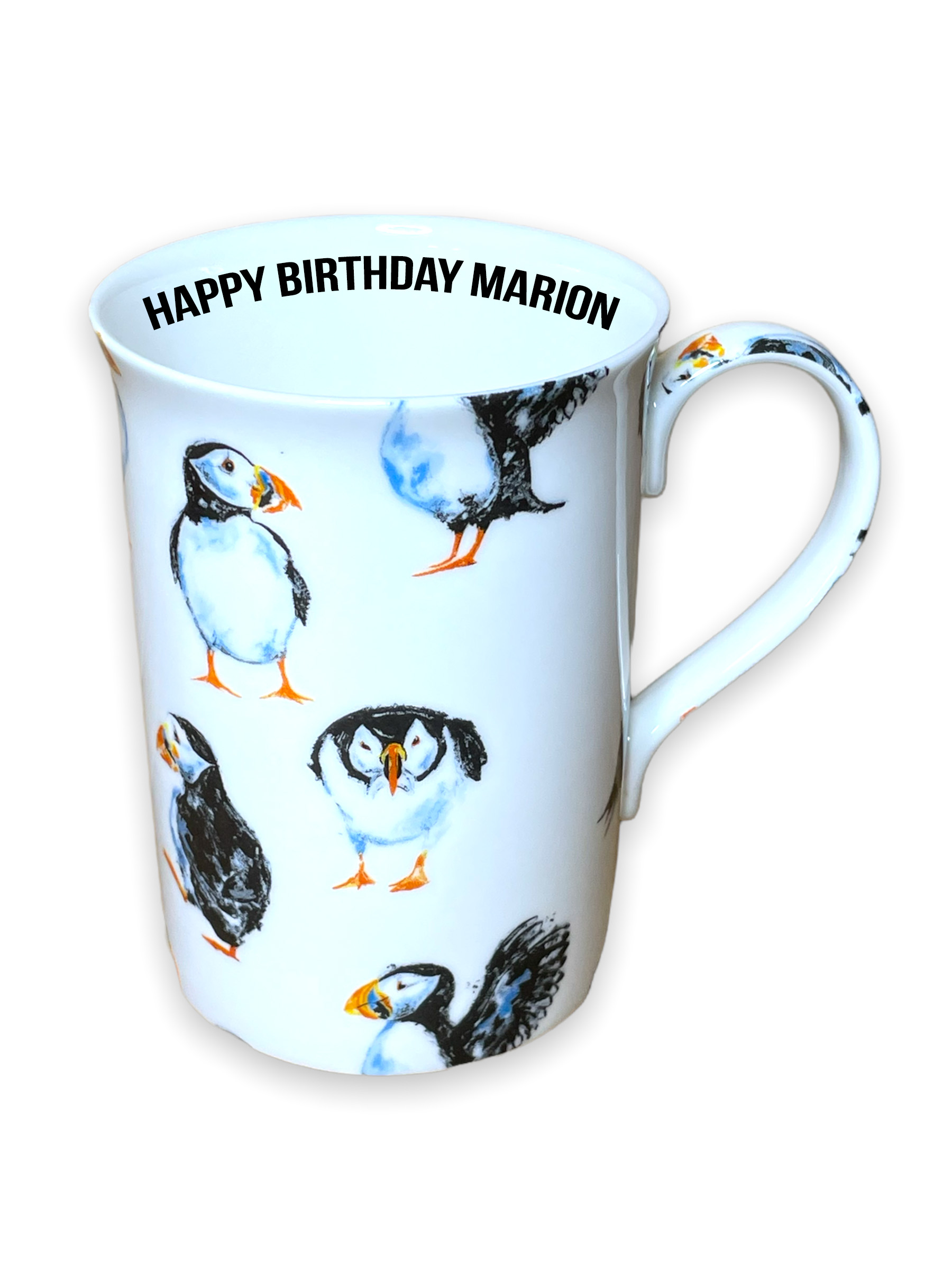 puffin fine bone china personalised mug