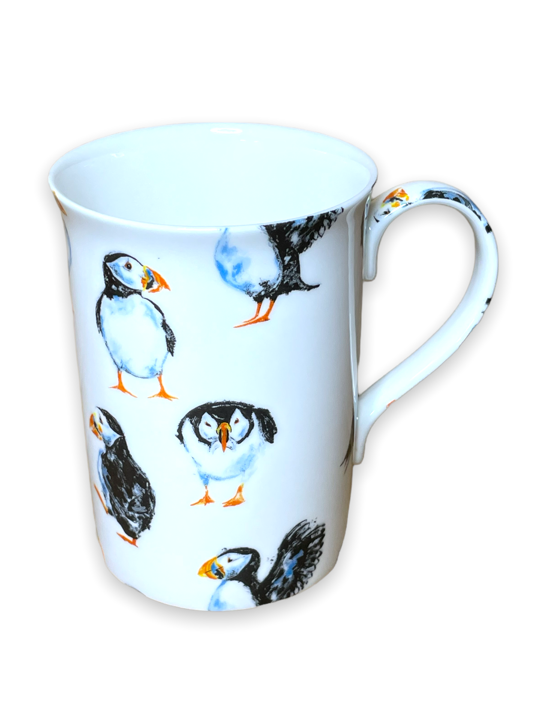 personalised fine bone china puffin mug