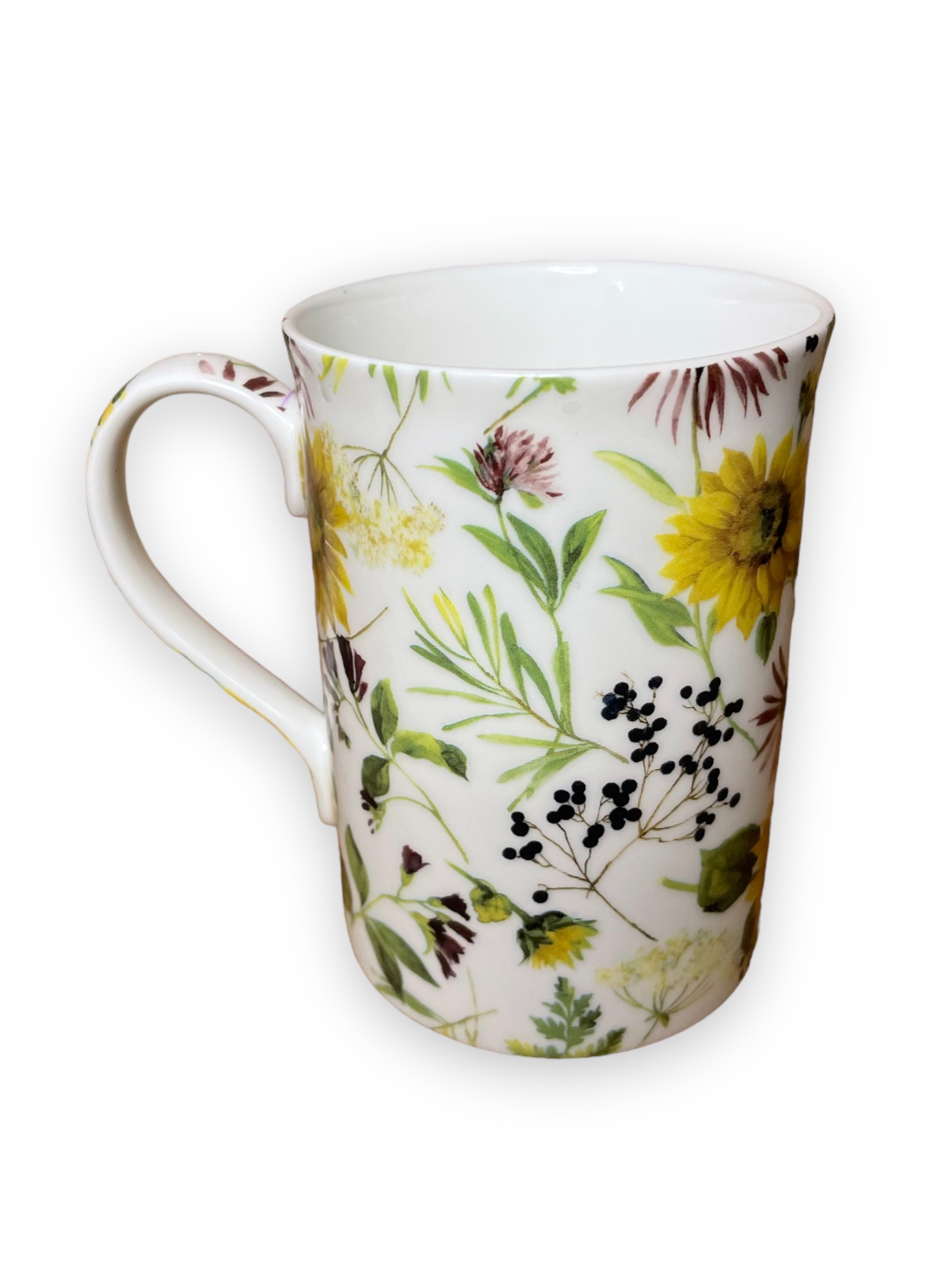 sunflower chintz personalised fine bone china mug