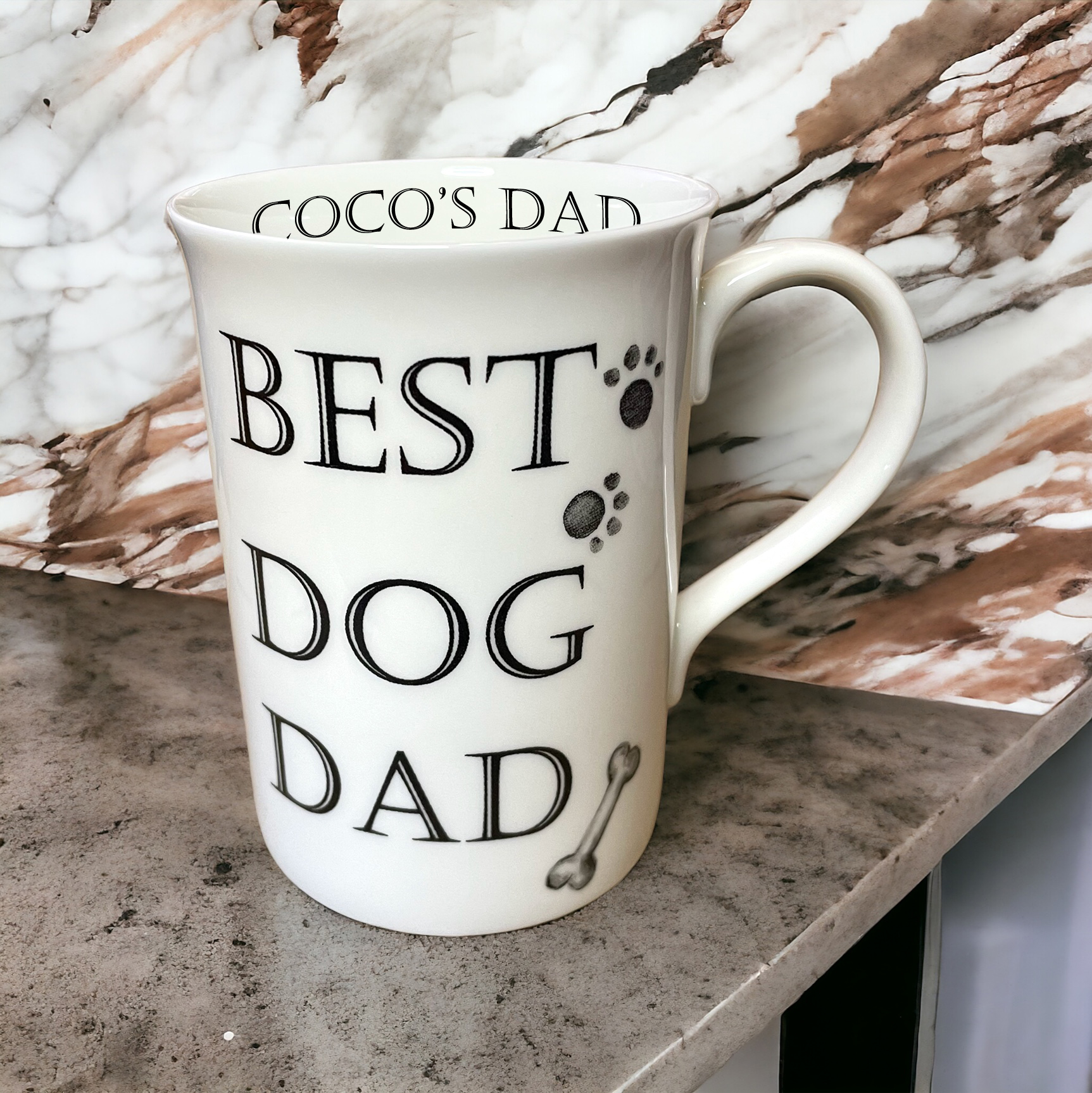 best dog dad personalised china mug